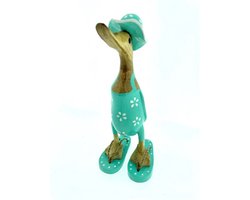 Houten eend Floris S turquoise