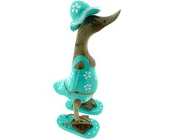 Houten eend Lauren S turquoise