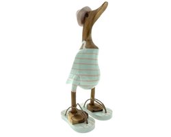 Houten eend Zani S mint streep