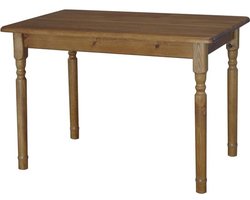 Houten eettafel - Keukentafel van grenen - Voor gezellig tafelen - Handgemaakte afwerking - 70 x 90 cm - Eikenkleur