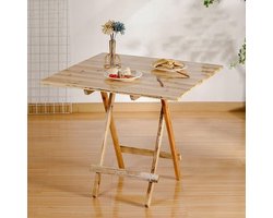 Houten eettafel - Klaptafel - Voor kleine ruimtes - Uitschuifbaar - Opklapbaar - Geel