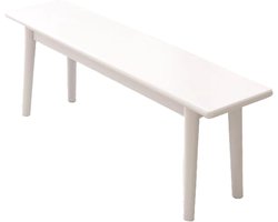 Houten Eettafelbank - Landelijk Meubel - Eetkamer Zitten - Massief Hout - 80 cm Lengte - Wit