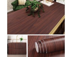 Houten Effect Behang Bruin Zelfklevend Contactpapier voor Keuken, Werkbladen en Meubels - Waterdicht Vinyl voor Keukenrenovatie en Interieurdecoratie 40CMx2M