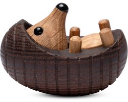 Houten Egel Figuur Kleine Dierlijke Decoratie voor Woonkamer en Kinderkamer