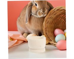 Houten Eierdopjes - Eierhouders Decoratief - Ontbijt Serveren - Onbehandeld Hout - 42x42x32 mm - Lichtgeel