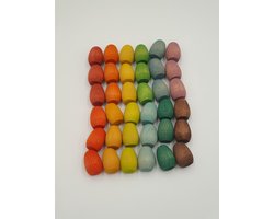 Houten eieren - 36 stuks - Regenboogkleuren - Open einde Speelgoed - Educatief montessori speelgoed - Grapat style