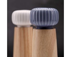 Houten en keramische zout- en pepermolen - verstelbaar maalwerk - kruidenmolen 175 cm met onderzetter