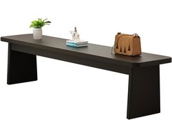 Houten Entree Bankje - Hal Bankje Tafel - Zitten Wachten - Gepolijste Randen - 100cm Lengte - Zwart