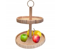 Houten etagère voor zoetigheden en fruit, 2-laags, 40cm
