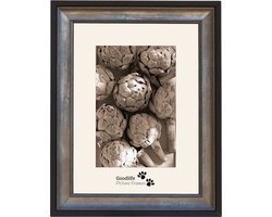 Houten Fotolijst Luna Zwart/Zilver - 13x18 - Helderglas - 30 mm breed profiel - Goodlife Picture Frames