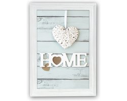 Houten fotolijst vintage wit geschikt voor een foto van 20 x 20 cm