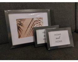 Houten Fotolijsten Set - 2x 10x15 cm & 1x 25x20 cm | Fotolijsten Echt Glas - Fotolijstjes - Zwarte Fotolijstjes - Fotolijst Set - Hangende Fotolijstjes