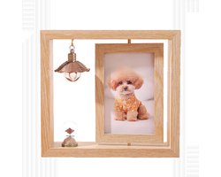 houten fotolijsten - voor meerdere foto's vierkant - met passe-partouts tafel - Houten 3D Fotolijst voor Hond en Kat - 360° Draaibaar - Herdenkingsfotolijst - Herinnering voor Honden - of Katteneigenaren