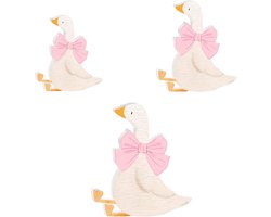 Houten Ganzendecoratie - Feestornamenten - Verjaardag Versieren - Speels Silly Goose Design - Drie Maten - Roze