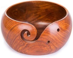 Houten garenkommen, gebreide kommen, gebreide borden, Geschikt voor haken en breien.