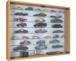 Houten glazen wandvitrine Wandvitrine Verzamelvitrine Mandosa XXL