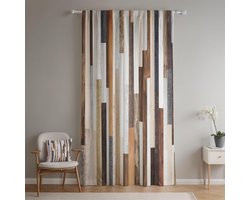Houten Gordijn - Verticale Jaloezie - Privacy Creëren - Natuurlijke Look - 107x215 cm - Bruin