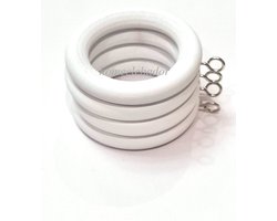 Houten Gordijnringen 38 mm - Set van 12 Witte Ringen voor Gordijnroedes tot 42 mm