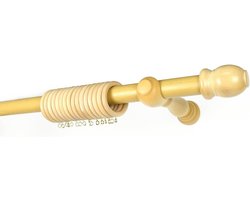 Houten Gordijnroede 35 mm Diameter - Compleet Set Inclusief Bevestiging - Natuurlijke Kleur