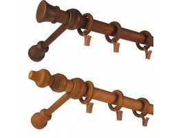 Houten Gordijnroede Enkel 28mm 100cm - Keuze uit kleur en afwerking