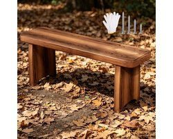 Houten Halbank - Schoenenbank Bankje - Voeteneind Bed - Massief Hout - 150 x 20 x 15 cm - Natuurlijk Hout
