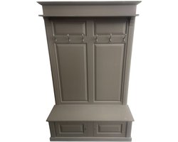 Houten halmeubel/kapstok met bankje en opbergruimte – 140 cm -ps366