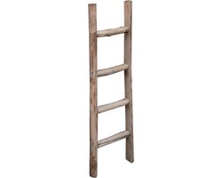Houten Handdoekladder Decoratief - Stijlvolle Opberger voor Badkamer en Woonkamer - 100 cm Hoog