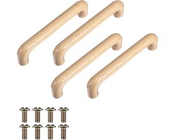 Houten Handgrepen 128mm - 4 Stuks - Natuurlijke Hout - Voor Kasten en Lades - ShopVlot