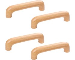 Houten handgrepen voor meubels - 4 stuks, moderne en stijlvol keukengrepen voor doe-het-zelf decoratie