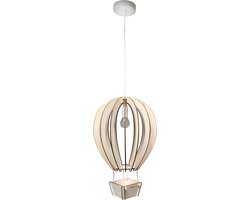 Houten hanglamp kinderkamer | Luchtballon - blank | toddie.nl