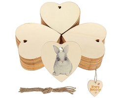 Houten hartjes decoratie - 50 stuks - 8 cm voor DIY en tafeldecoratie