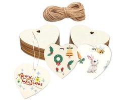 Houten hartjes voor decoratie - 20 stuks, 8 cm - Ideaal voor handwerk en tafeldecoratie