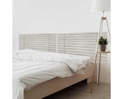 Houten Hoofdbord - Bed Decoratie - Slaapkamer Styling - Gerecycled Materiaal - 180 cm Breed - Tribaal Grijs