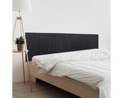 Houten Hoofdbord - Bed Decoratie - Slaapkamer Styling - Gerecycled MDF Materiaal - 180cm Breed - Zwart