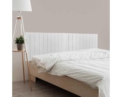 Houten Hoofdbord - Pallet Stijl - Slaapkamer Decoratie - Gerecycled Materiaal - 180cm Breed - Mat Wit
