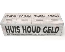Houten Huishoudgeld Box 29cm - Kleur Antique White