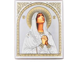 Houten Icone - Deva Maria - 15x18 cm Christelijke Orthodoxe Iconografie