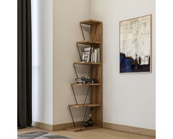 Houten Industriële Boekenkast - Slank en Verfijnd Ontwerp met 5 Planken