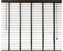 Houten Jaloezie Bruin - 160x130 cm (BxH) - Raamdecoratie - Lamelbreedte 50 mm - inc. Bedieningskoord en Draaistang - Eenvoudig op maat maken en monteren
