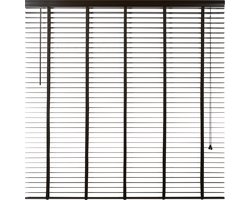 Houten Jaloezie Bruin - 220x180 cm (BxH) - Raamdecoratie - Lamelbreedte 50 mm - inc. Bedieningskoord en Draaistang - Eenvoudig op maat maken en monteren