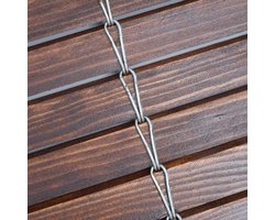 Houten Jaloezie Walnoot Gelakt - 140x250 cm - Met Metalen Rem en Katrol