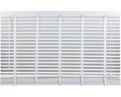 Houten Jaloezie Wit - 160x210 cm (BxH) - Raamdecoratie - Lamelbreedte 50 mm - inc. Bedieningskoord en Draaistang - Eenvoudig op maat maken en monteren