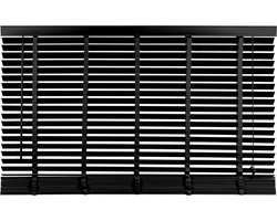 Houten Jaloezie Zwart - 180x130 cm (BxH) - Raamdecoratie - Lamelbreedte 50 mm - inc. Bedieningskoord en Draaistang - Eenvoudig op maat maken en monteren