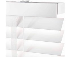 Houten Jaloezieën 50mm Lamellen Wit - Raamdecoratie op Maat - Breedte 60 cm x Hoogte 250 cm