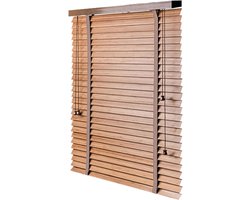 Houten Jaloezieën - Horizontale Blinds - Licht & Privacy - 50mm Lamellen - 140x250cm - Bruin
