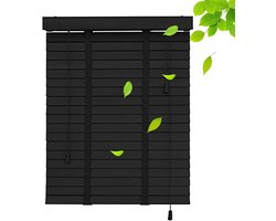 Houten Jaloezieën - Horizontale Blinds - Privacy en Licht - Massief Hout - 85x175cm - Natuurlijk