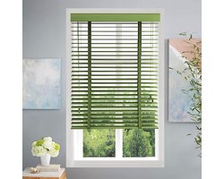 Houten Jaloezieën - Horizontale Luxaflex - Licht en Privacy - Massief Hout - 160 x 213 cm - Natuurlijk