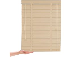Houten Jaloezieën - Horizontale Luxaflex - Licht en privacy - Natuurlijk hardhout - 50 mm - Beige