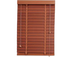 Houten Jaloezieën - Houten Gordijnen - Raambekleding - Natuurlijk Tung Hout - 90x250cm - Zwart