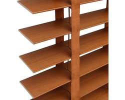 Houten Jaloezieën - Houten Raambekleding - Licht Reguleren - Natuurlijk Massief Hout - 80x130 cm - Roodbruin